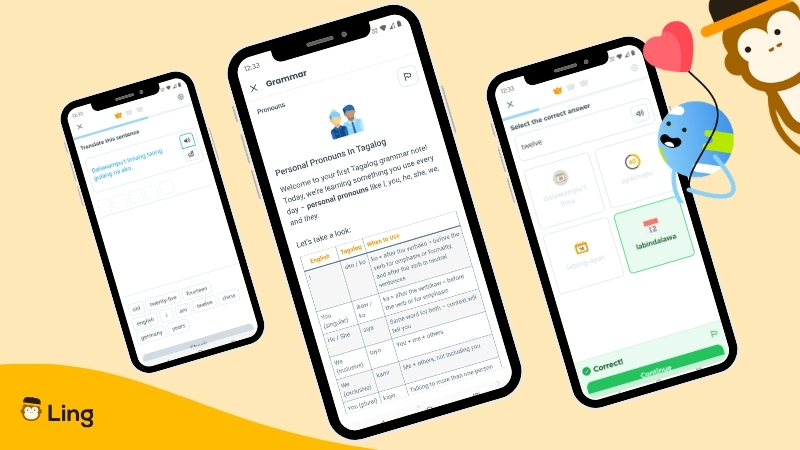 Screenshots Of The Ling App