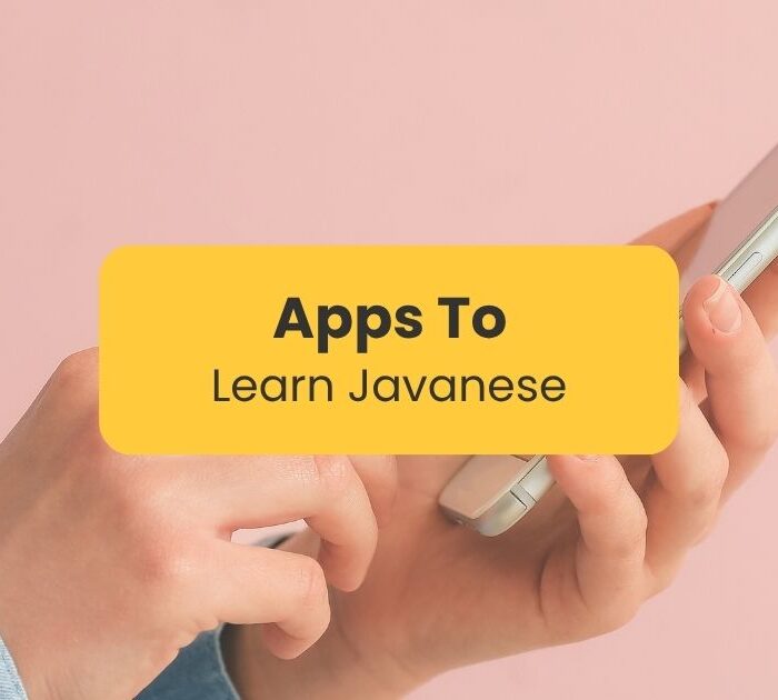 Apps to learn Javanese - Hands using phone