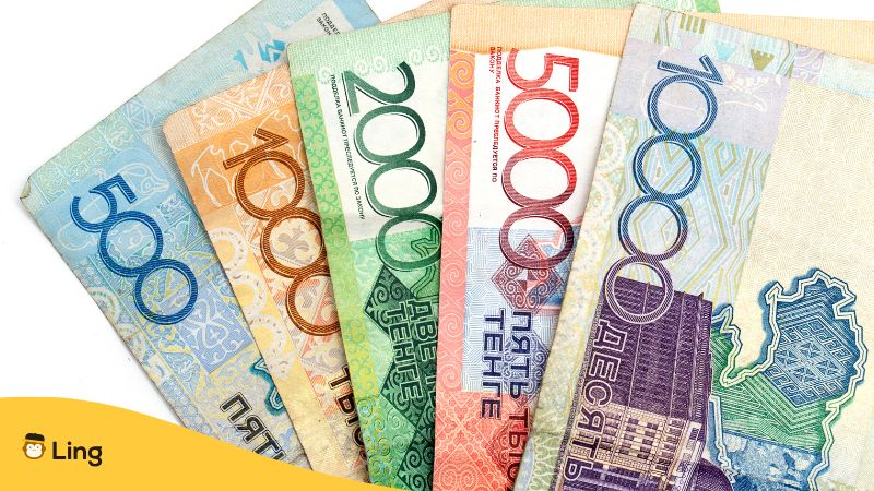 Kazakh Numbers Written On Official Kazakh Currency