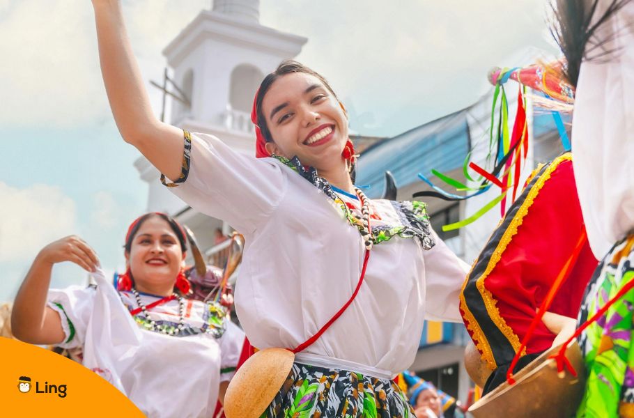 Women In Traditional Costumes Dancing