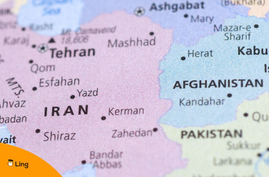 Map Showing Iran, Afghanistan And Pakistan