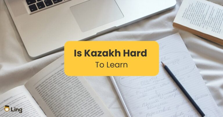 Image Of A Laptop With Notes - Is Kazakh Hard To Learn? - Ling App