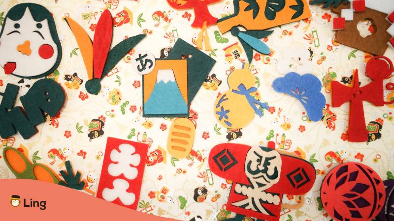 Bunte Dekorationen Inspiriert Von Der Japanischen Kultur