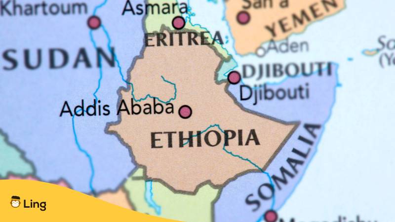 Äthiopien Auf Karte Von Afrika