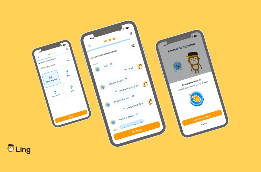Ling Croatian In-App Content Screenshots