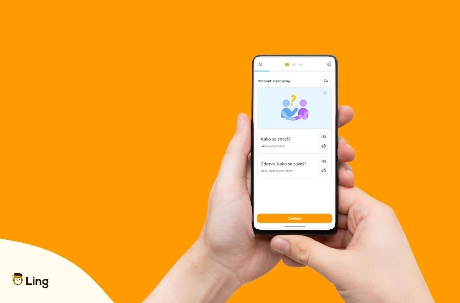 Skærmbilleder Fra Det Lettiske Kursus I Ling-Appen På En Smartphone