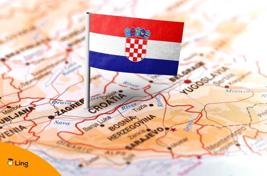 Croatian Flag On Map