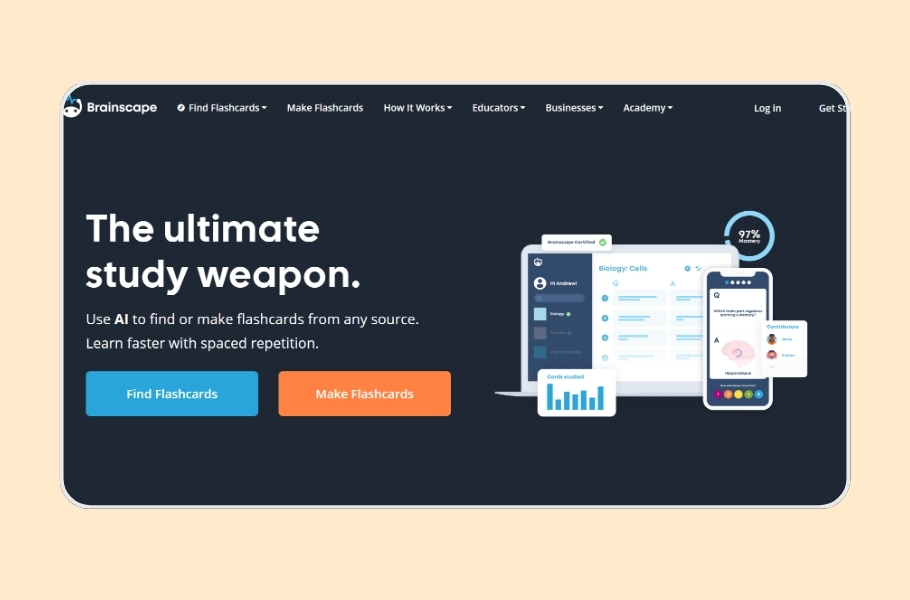 Brainscape Desktop Ui - One Of The Apps To Learn Bosnian