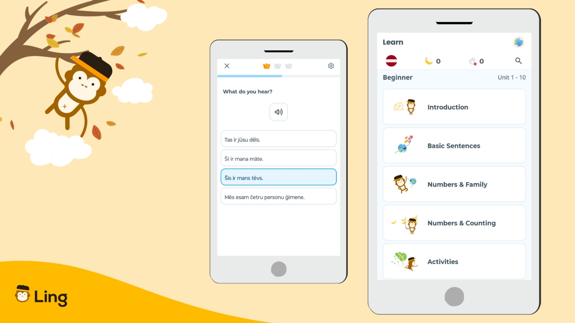 Screenshots Of The Ling App