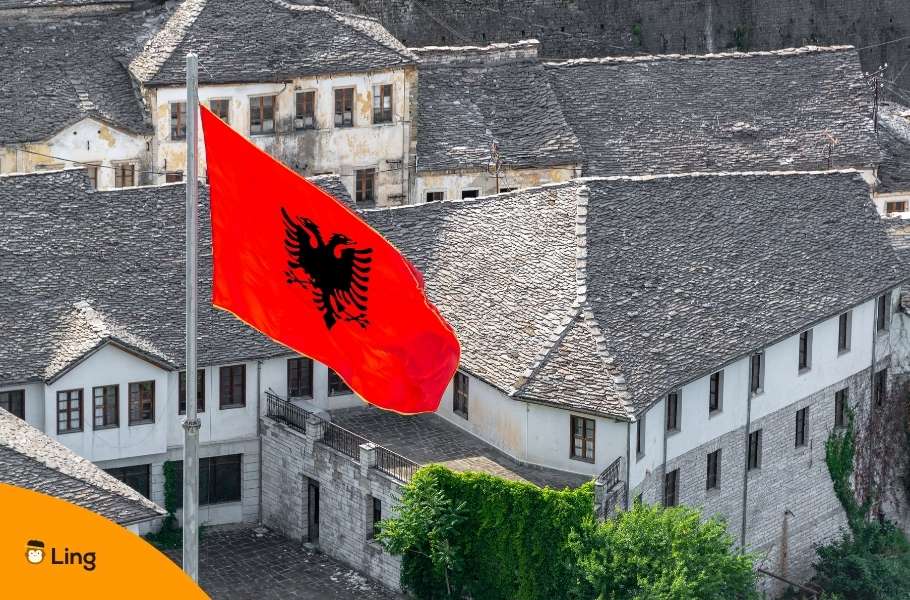 Albanian Flag In Gjirokaster