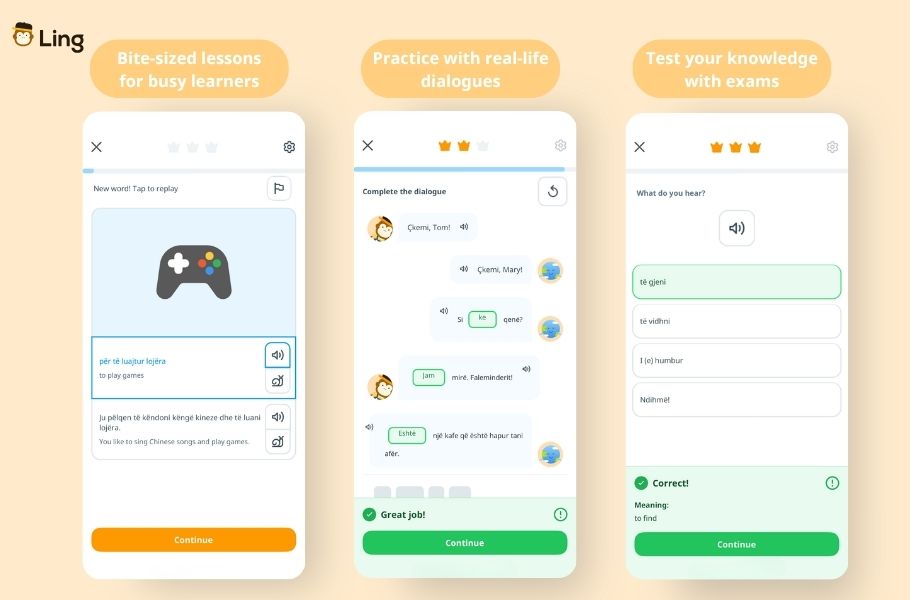 Language Course Features On The Ling App