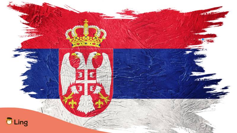 Gemalte Serbische Flagge