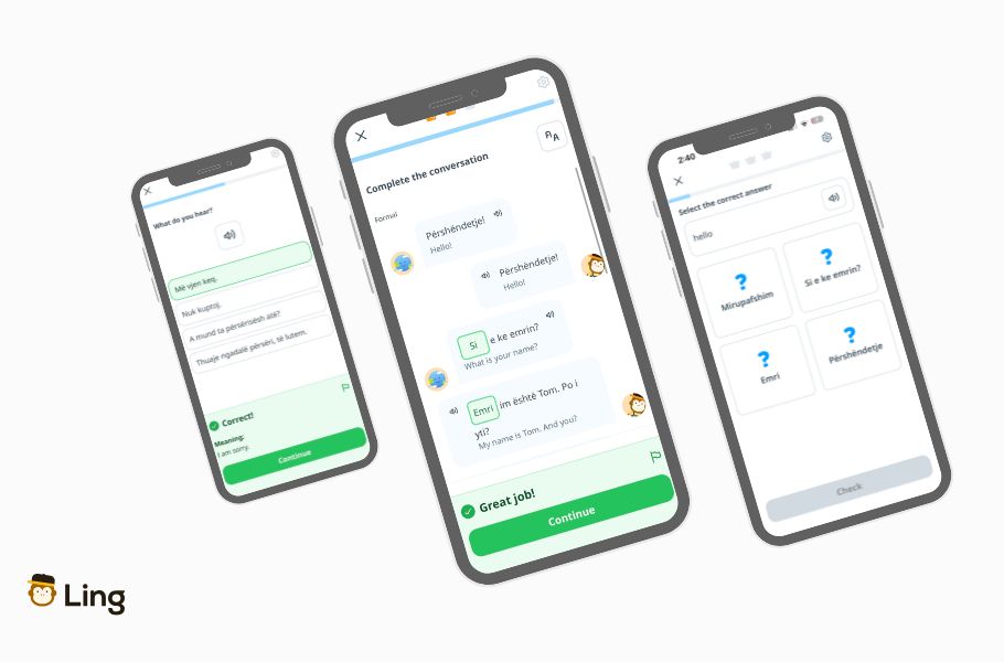 Screenshots And Features Of The Ling App's Language Courses