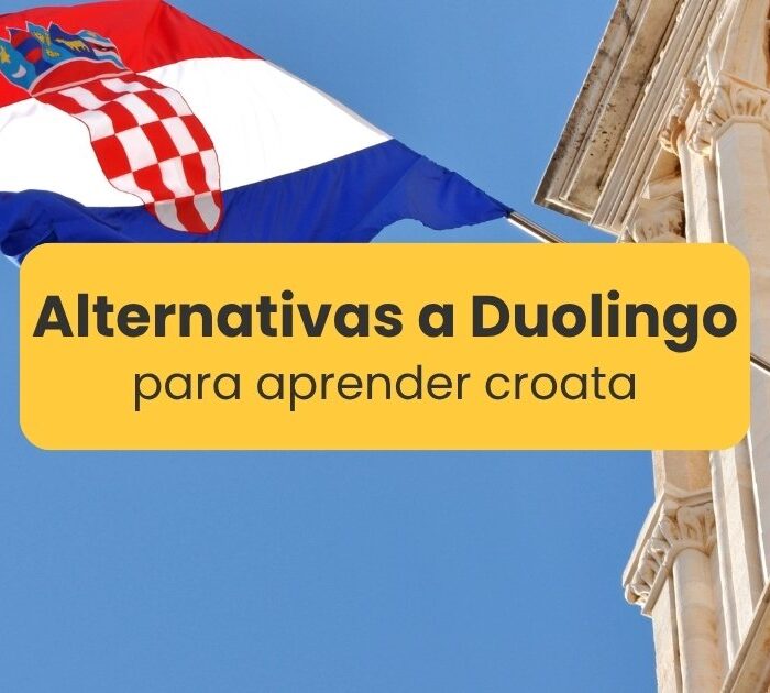 Alternativas a Duolingo para aprender croata - Bandera de Croacia en un edificio