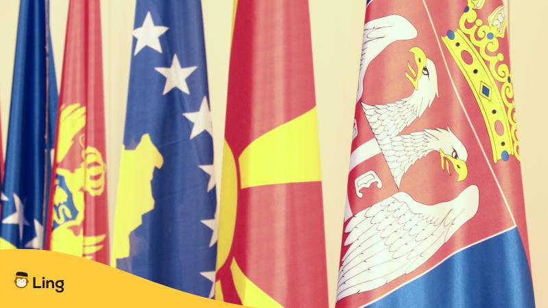 Mazedonisch Vs. Bulgarisch Vs. Serbisch: Flaggen Verschiedener Balkanländer