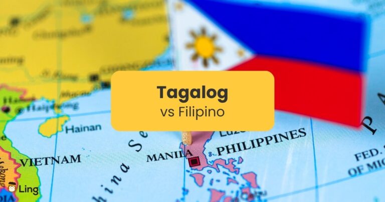 Tagalog Vs Filipino - Flag Of The Philippines On Map