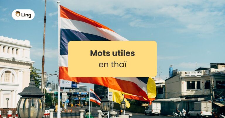Mots Utiles En Thaï Drapeau De La Thaïlande En Ville