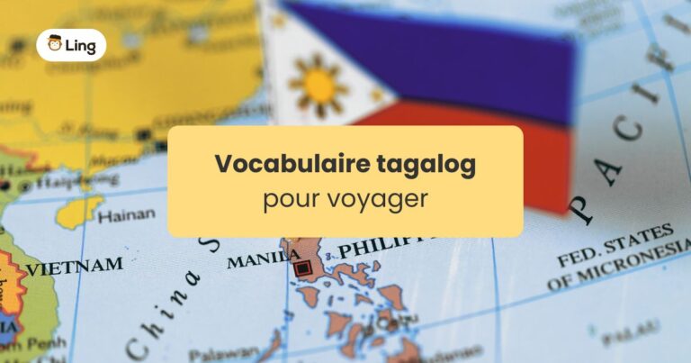 Vocabulaire Tagalog Pour Voyager Drapeau Miniature Des Philippines Sur Une Carte Du Monde