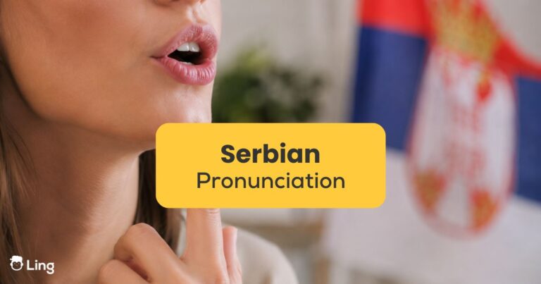 Serbian Pronunciation - Close-Up Of A Person Speaking With The Serbian Flag In The Background