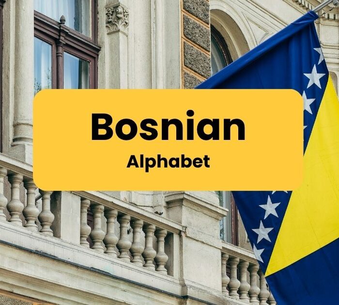 Bosnian alphabet and flag