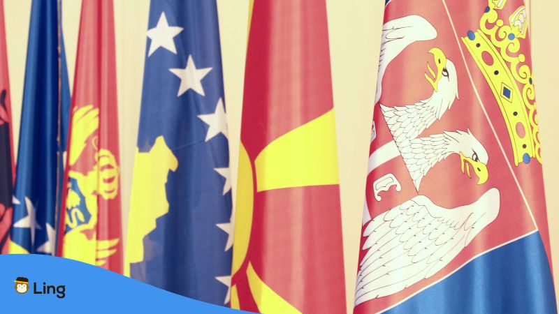 Flaggen Unterschiedlicher Balkanländer