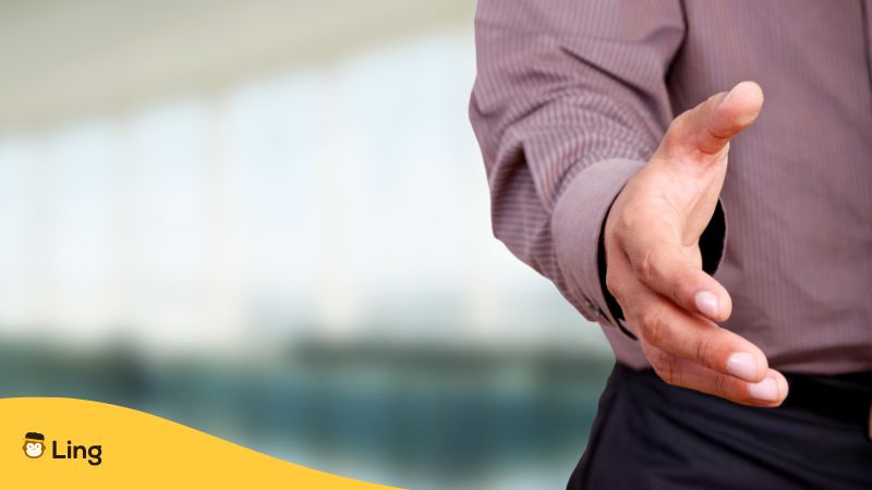 Mann Reicht Die Hand Zur Begrüßung