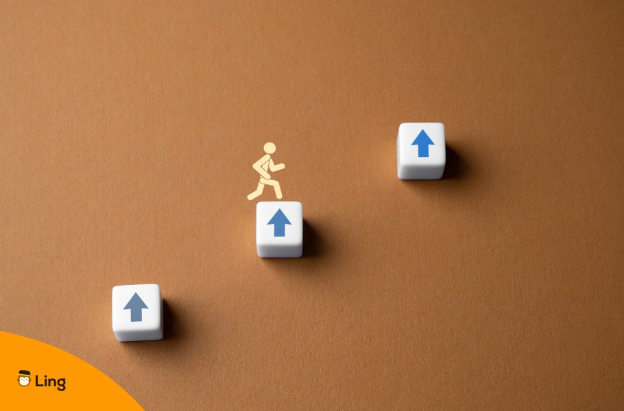 A Stick Figure Climbing Up The Levels
