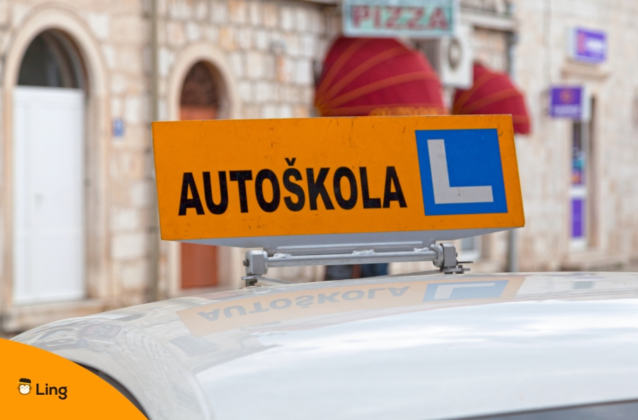 Croatian Driving School Sign