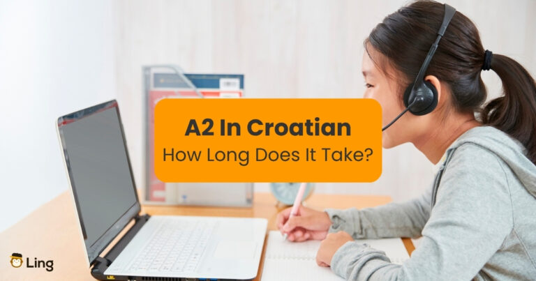 A Student In Front Of The Laptop Wondering How Long Does It Take To Reach A2 In Croatian
