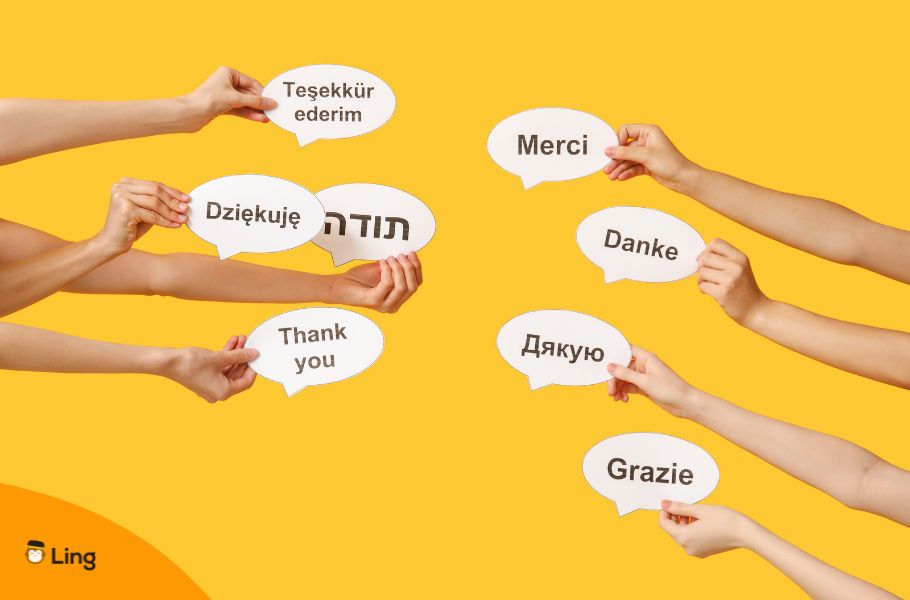 Thank You Speech Bubbles In Different Languages