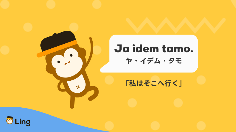 セルビア語の語順の例:Ja Idem Tamo.(私はそこへ行く)