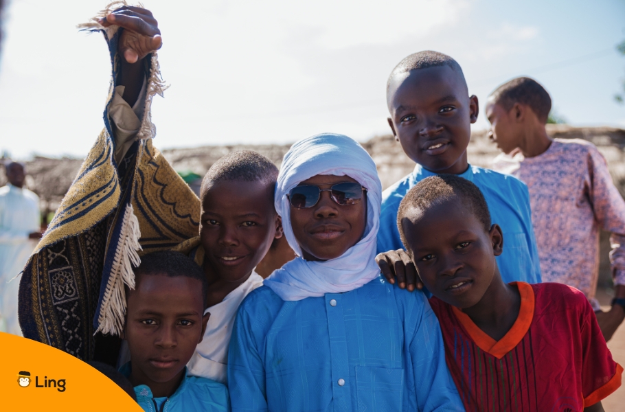 A Group Of Kids Saying Hello In Somali