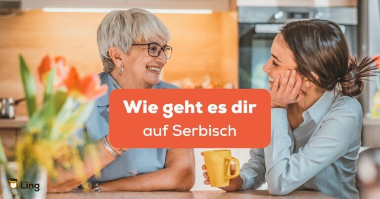 Junge Frau Fragt Eine Ältere Frau: Wie Geht Es Dir Auf Serbisch.