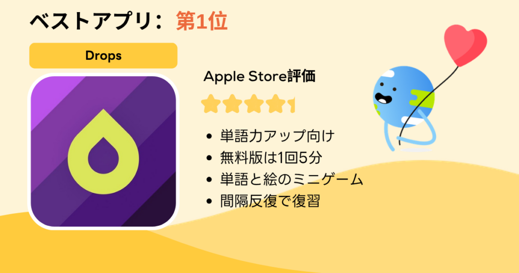ベストアプリ第1位:Drops