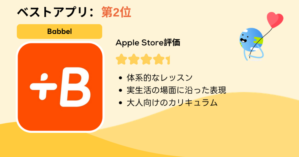 ベストアプリ第2位:Babbel