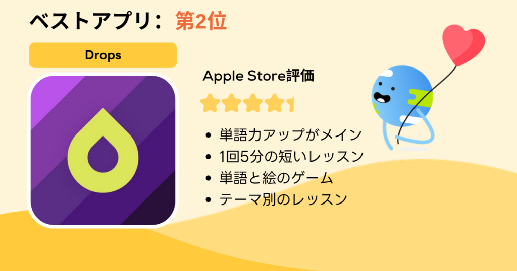 ベストアプリ第2位:Drops