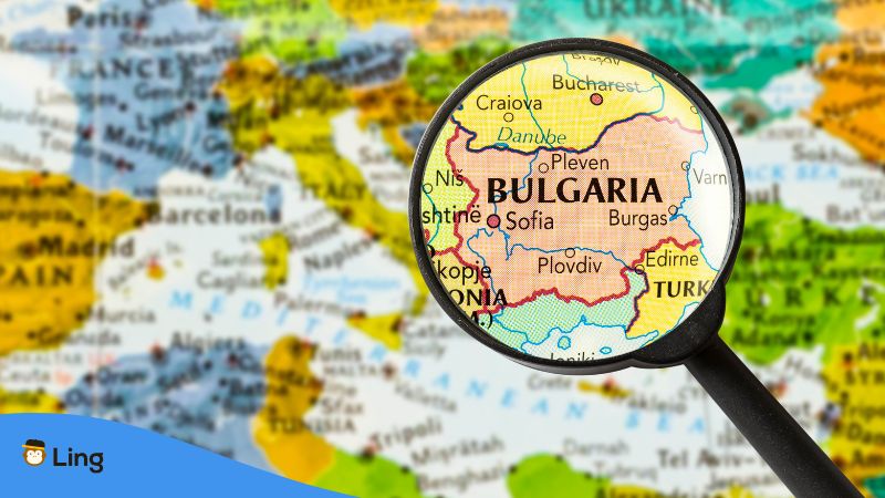 Lupe Über Der Landkarte Auf Bulgarien.
