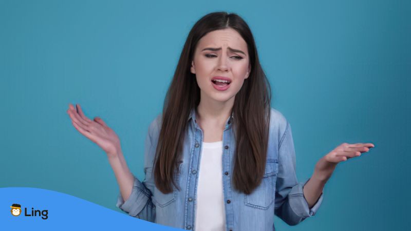 Junge Frau Ist Von Frage Verwirrt.