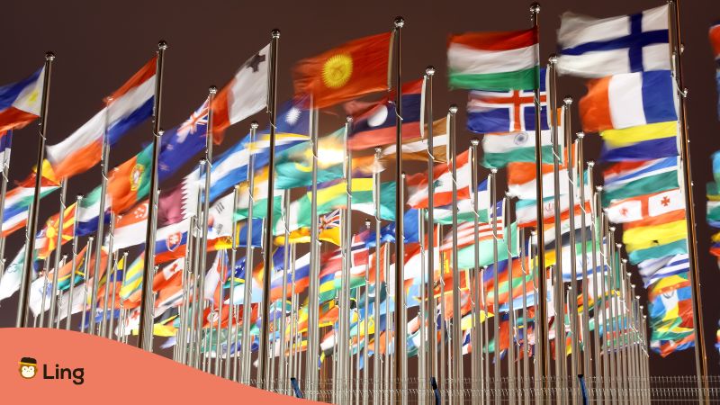 Unterschiedliche Nationalflaggen