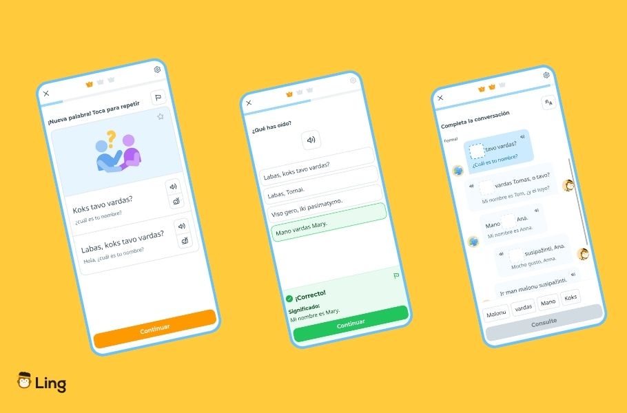 Capturas De Pantalla Del Curso De Lituano En La App De Ling