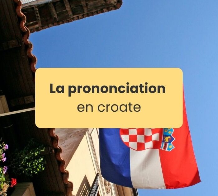 Prononciation en croate Drapeau croate accroché à un balcon